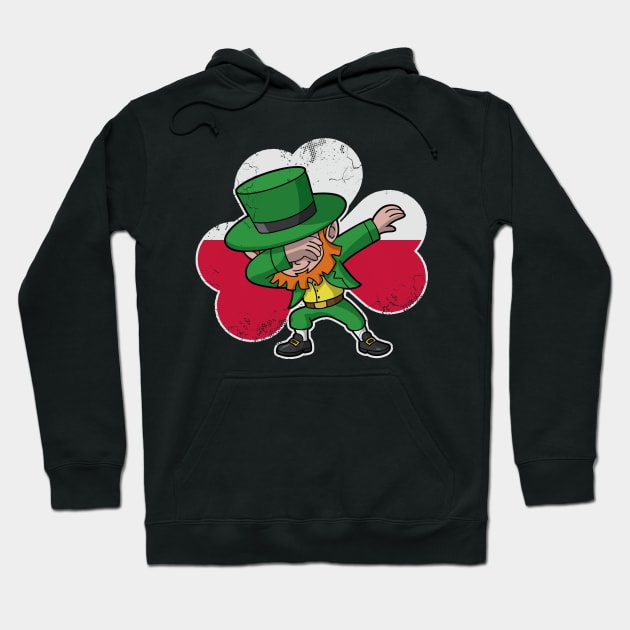 Irish Polish Dabbing Leprechaun Shamrock Hoodie by E